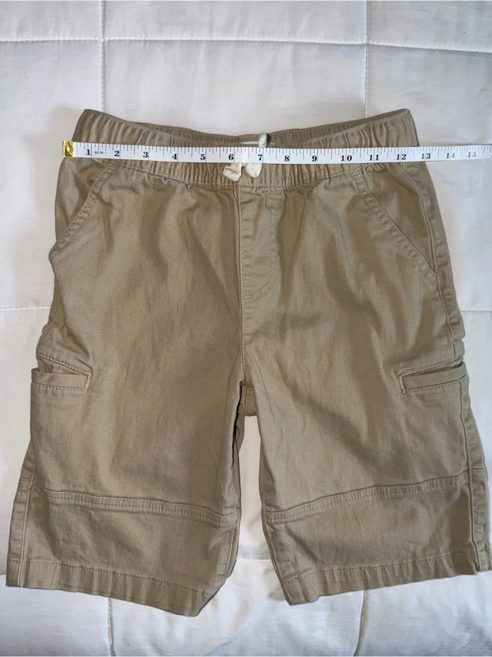 Epic Threads Kids Cargo Elastic Waist Khaki Shorts - Medium